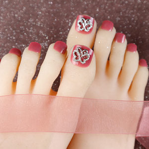 Premium Decorative Press-On Toenails with Crystal Accents Kalsten