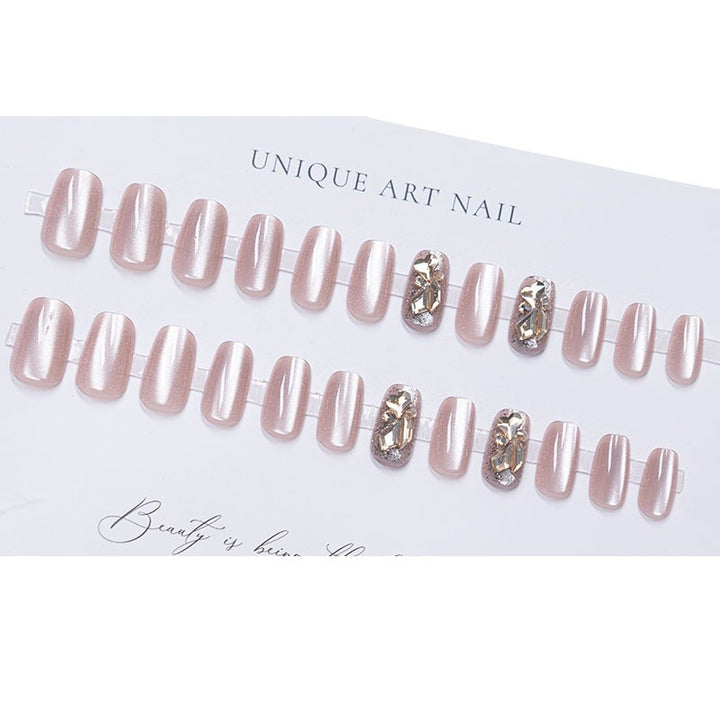 Elegant Rhinestone-Embellished Press-On Nails