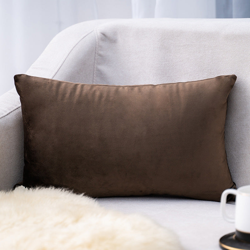Plush Velvet Lumbar Pillow Cover with Hidden Zipper and Removable Insert Support