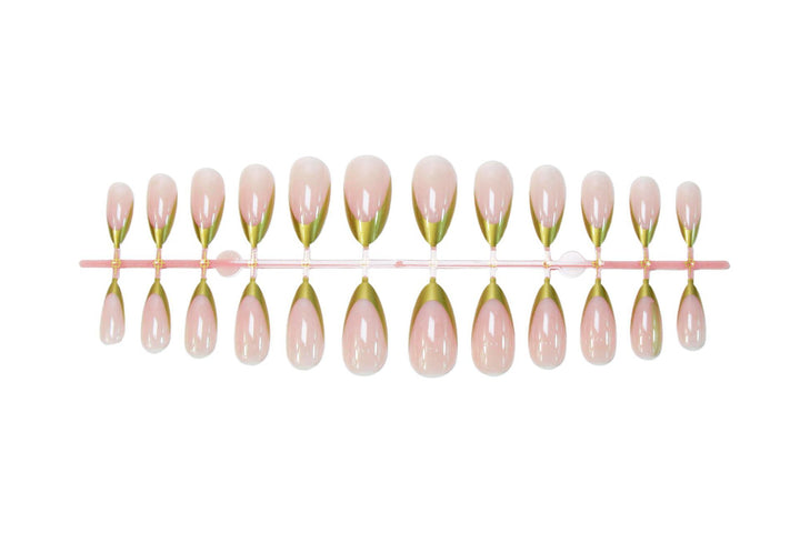 Artificial nails with elegant golden tip accent Kalsten