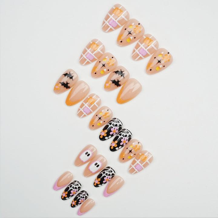 Halloween-Themed Artistic Press-On Nails