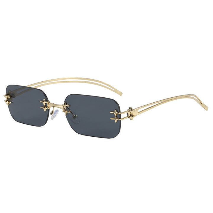 Fashionable metal sunglasses with rectangular frame Kalsten