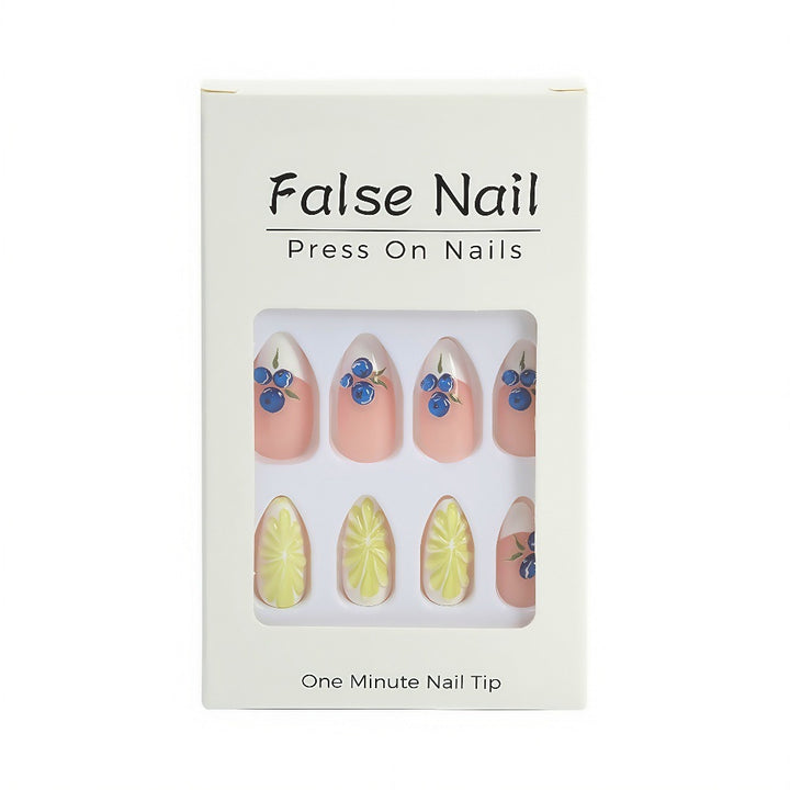 Artificial nails with elegant floral patterns and accents Kalsten
