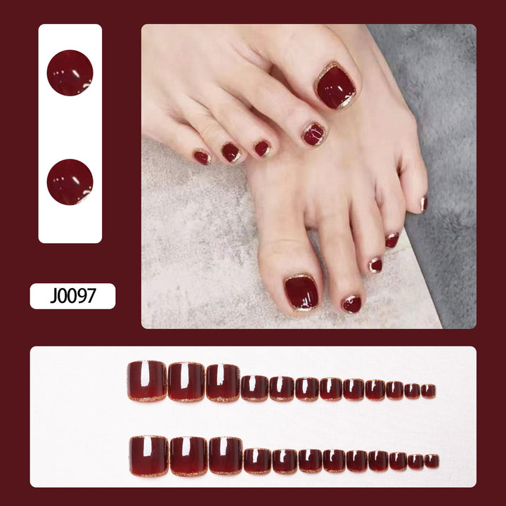 Glittery French Tip Toe Nail Art
