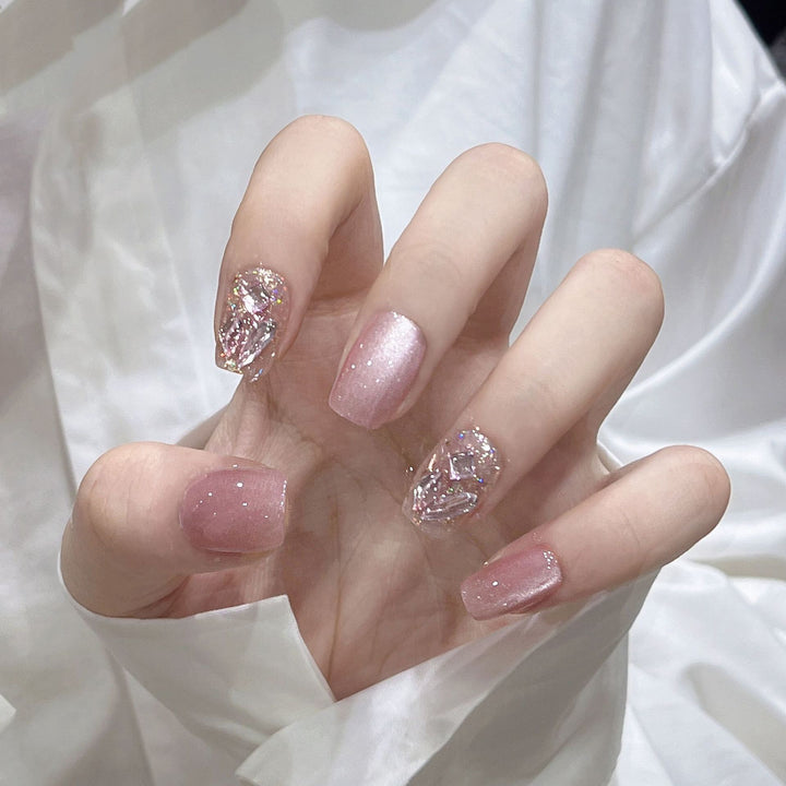Elegant Glittering Press-On Nail Art Set