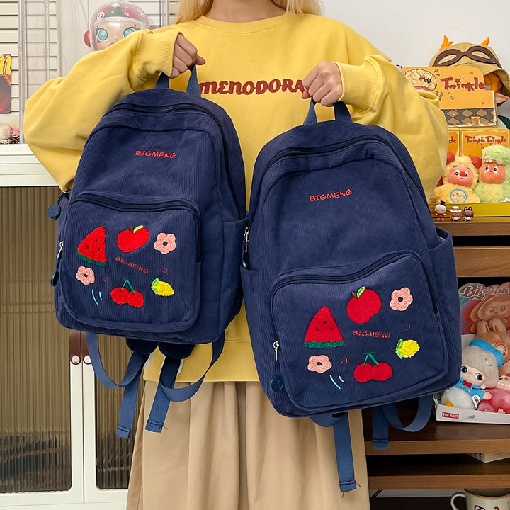 Stylish Embroidered Fruit Pattern Backpack Kalsten
