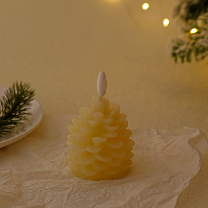 Pinecone Sculptural Decorative Wax Candle