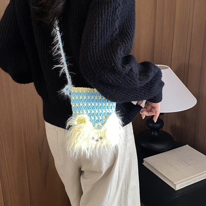 Cute Animal-Themed Plush Drawstring Pouch