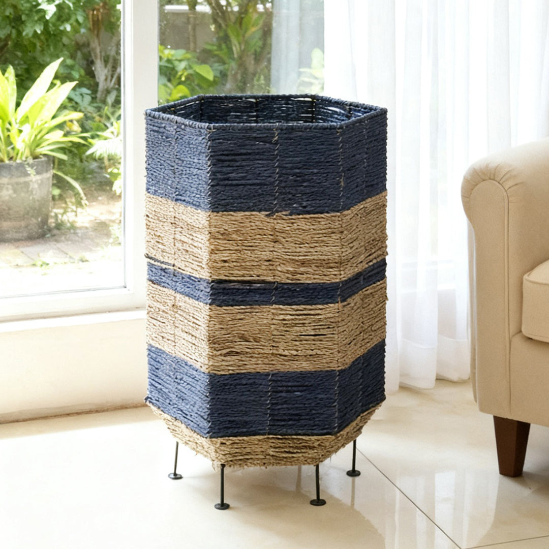 Stylish laundry basket made of rattan with metal legs Kalsten