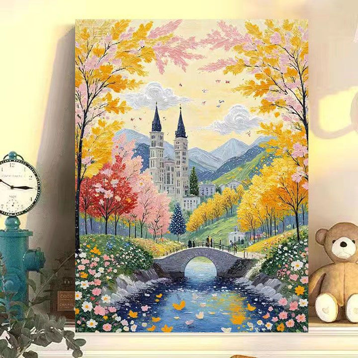 Scenic Autumn Landscape Canvas Art Print Kalsten