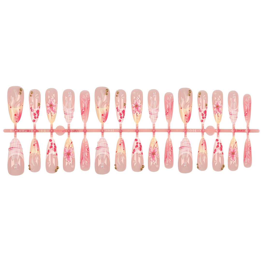 Artistic Floral Nail Tips Set