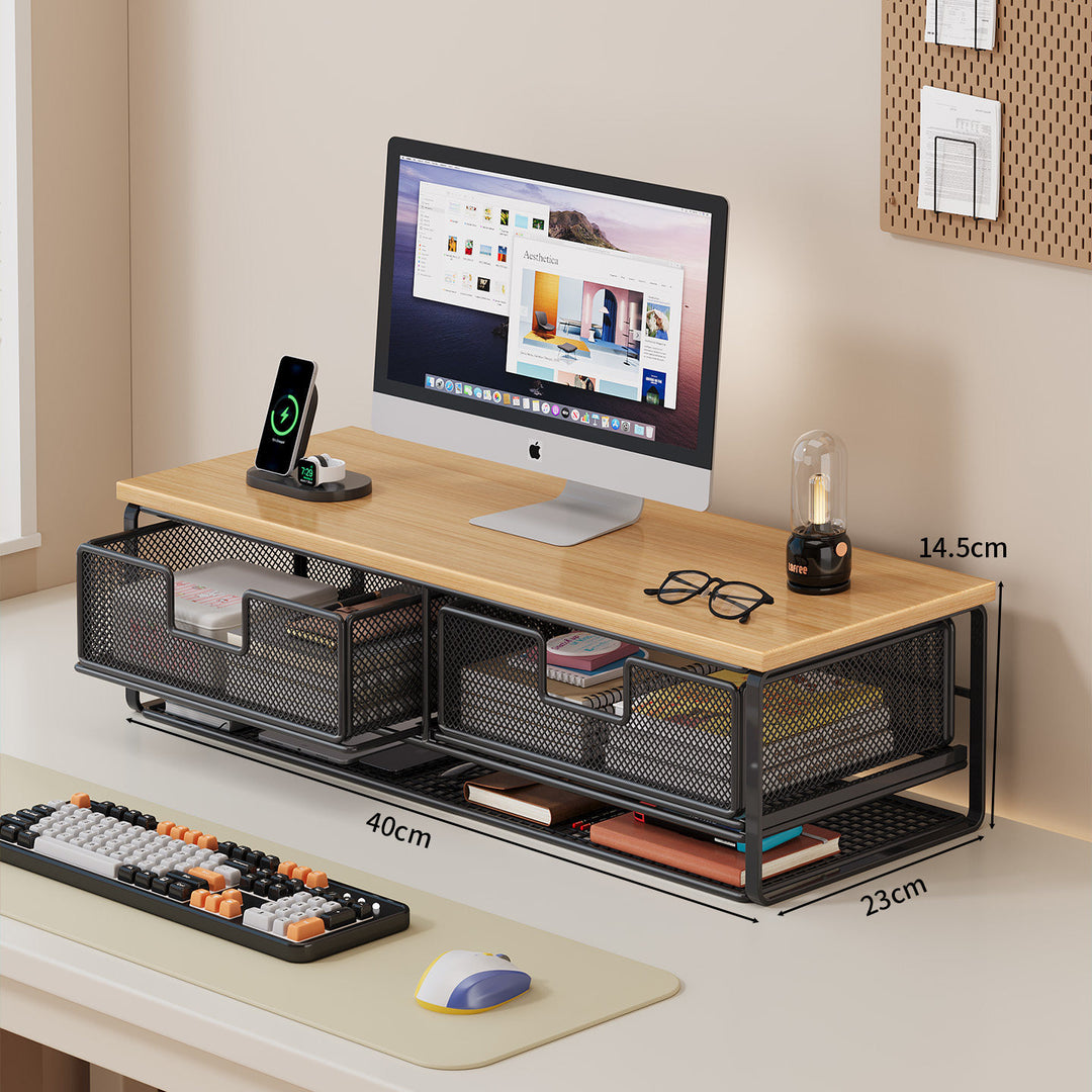 Multi-Functional Desk Organizer with Mesh Storage Bins Kalsten