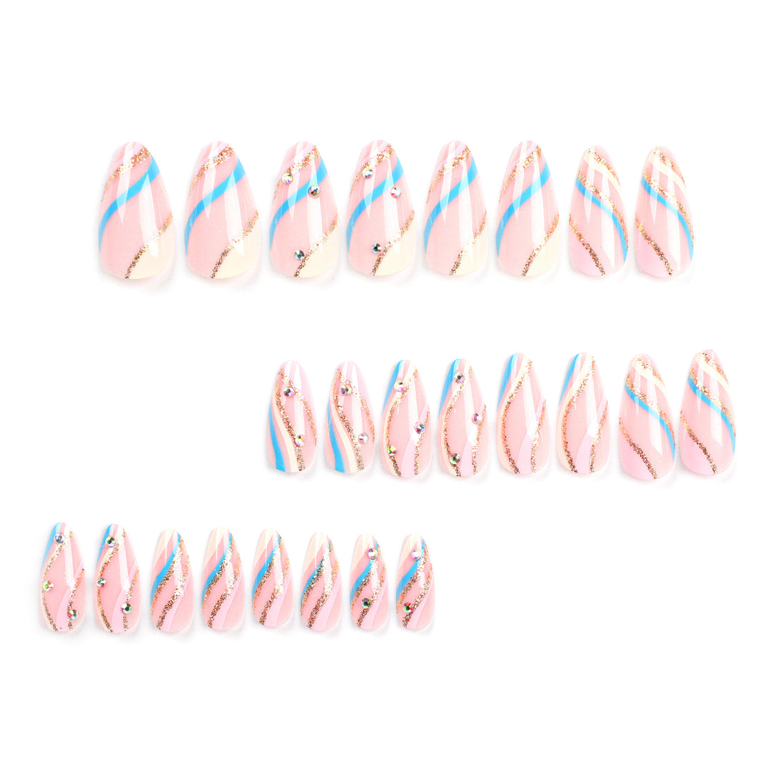 Artful Nail Art with Glitter and Gradient Colors Kalsten