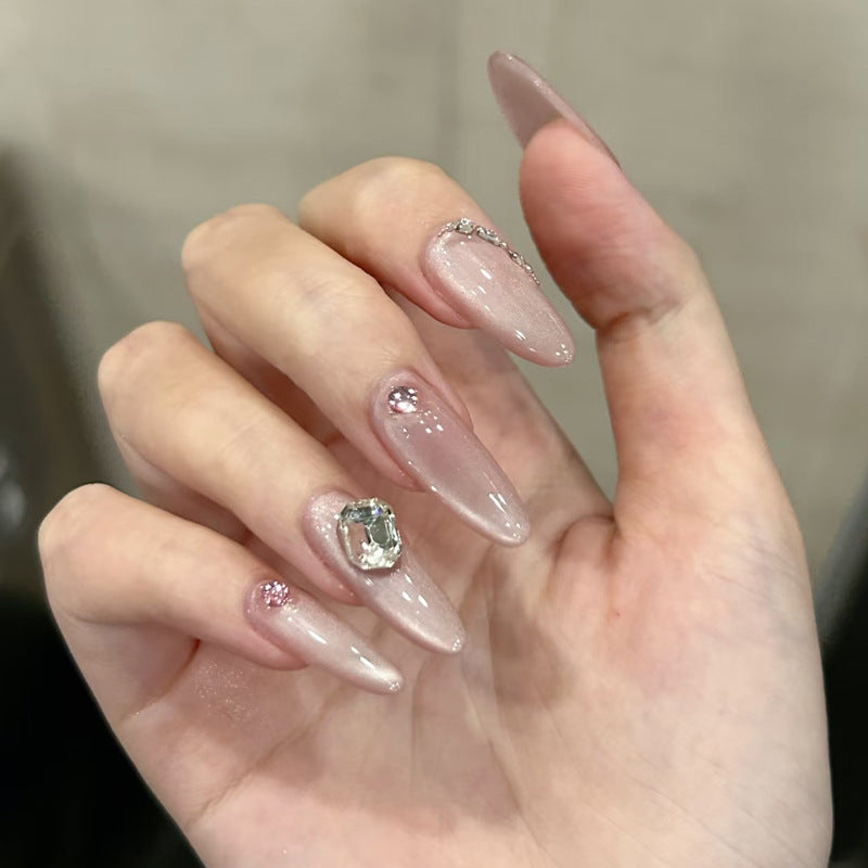 Elegant Stiletto Press-On Nail Art Set with Glittering Accents Kalsten