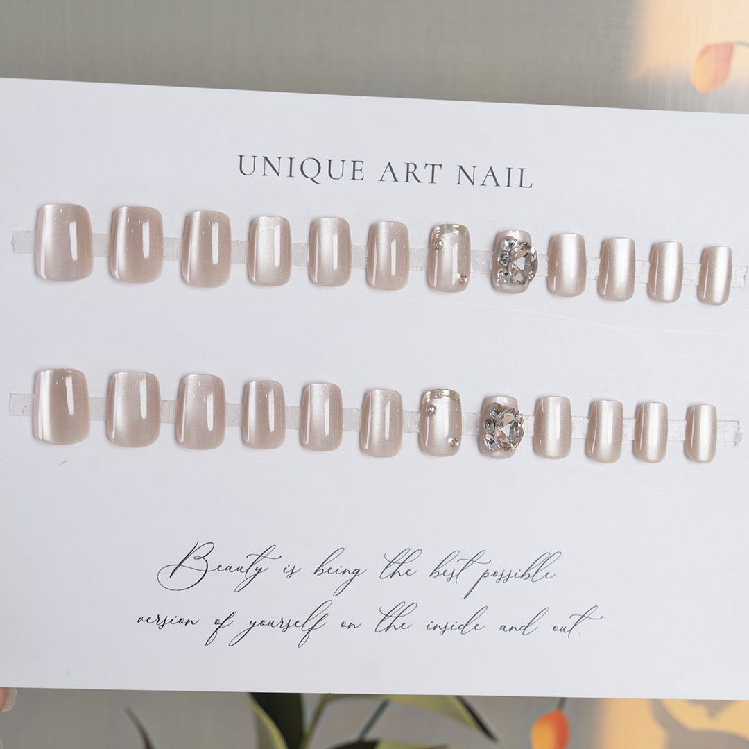 Rhinestone-Embellished Press-On Nail Set