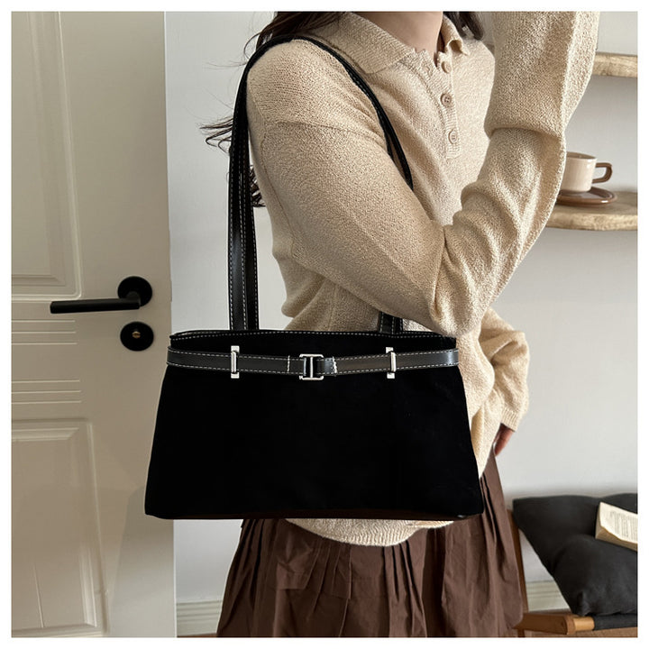 Suede Handheld Satchel
