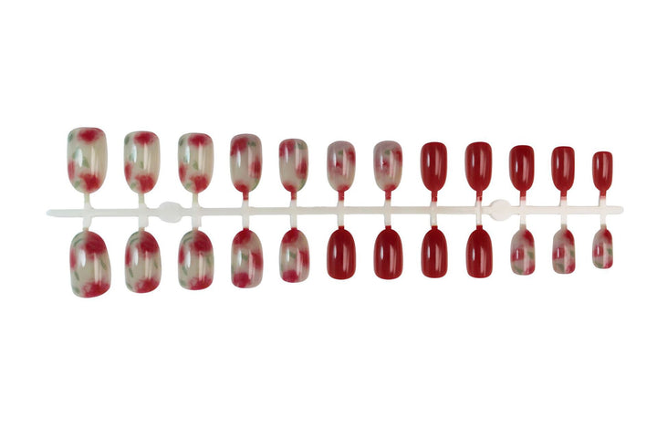 Nail art set with floral accents and glossy finish Kalsten