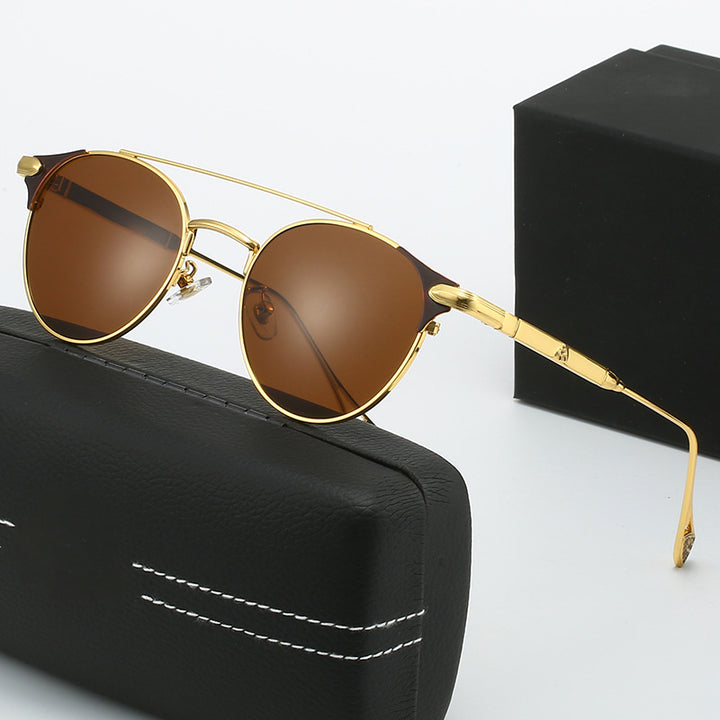 Women's round vintage sunglasses with high-quality metal frame and durable design Kalsten