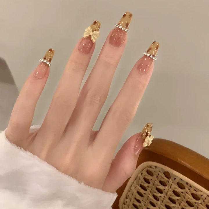 Themed Nail Art Press-On Nails with Cute Character and Bow Designs Kalsten