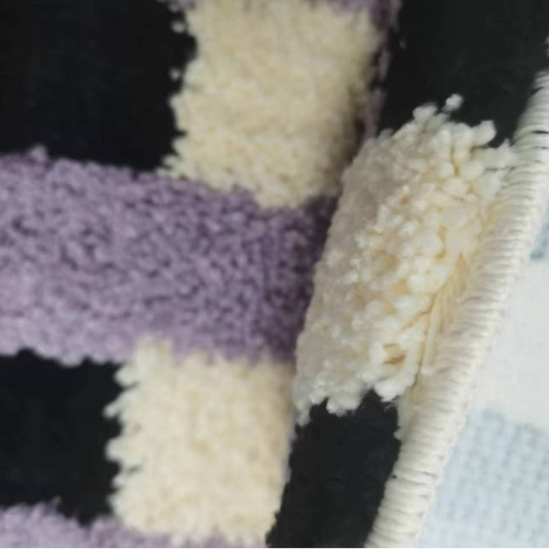 Cozy Checkered Shaggy Bath Mat Kalsten