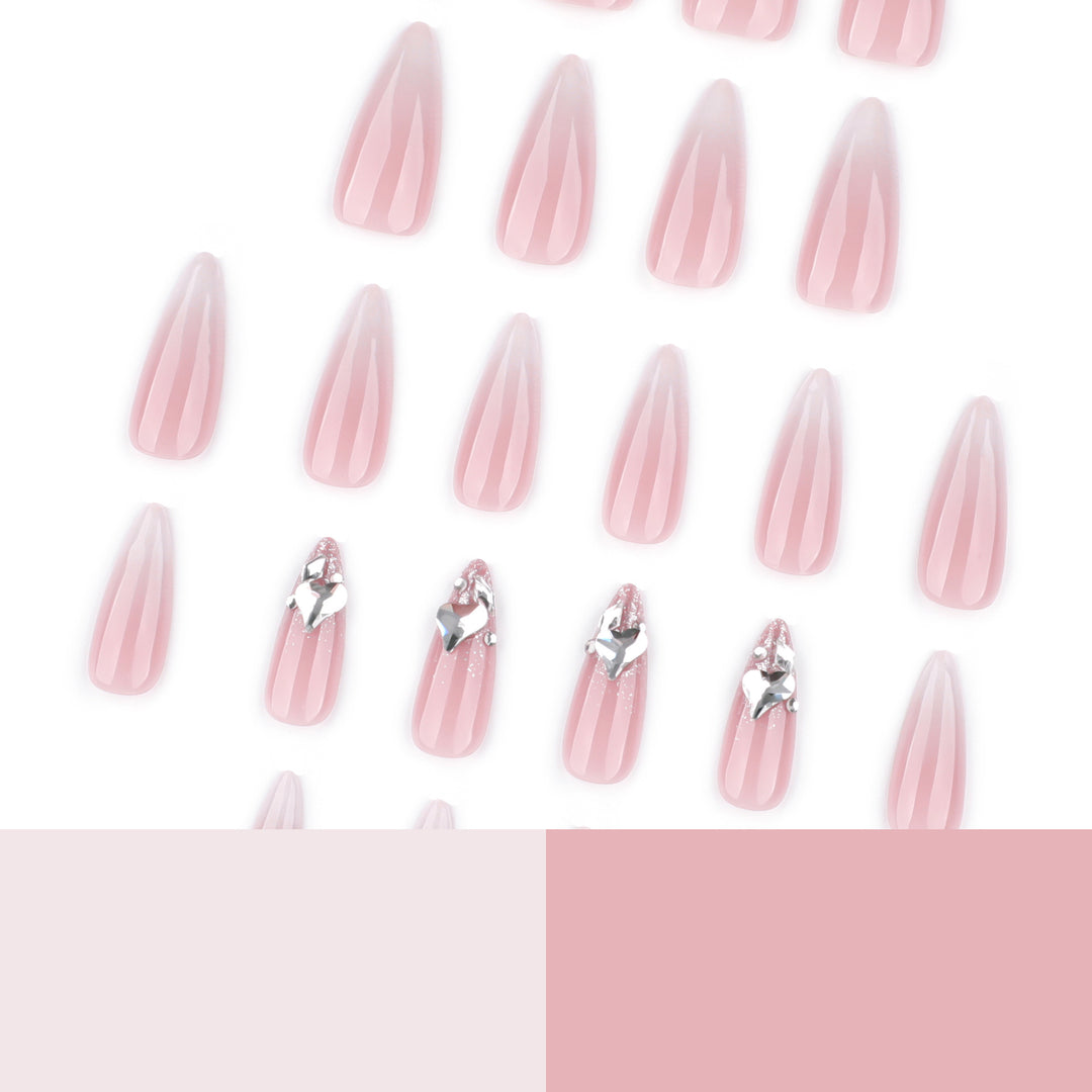 Elegant Stiletto Artificial Nails with Glitter Accents Kalsten