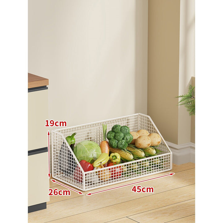 Two-Tier Mesh Rolling Kitchen Produce Storage Cart