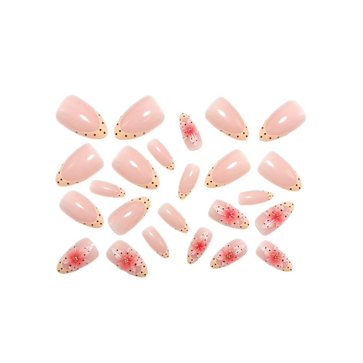 Artificial nails with floral design and elegant accents Kalsten
