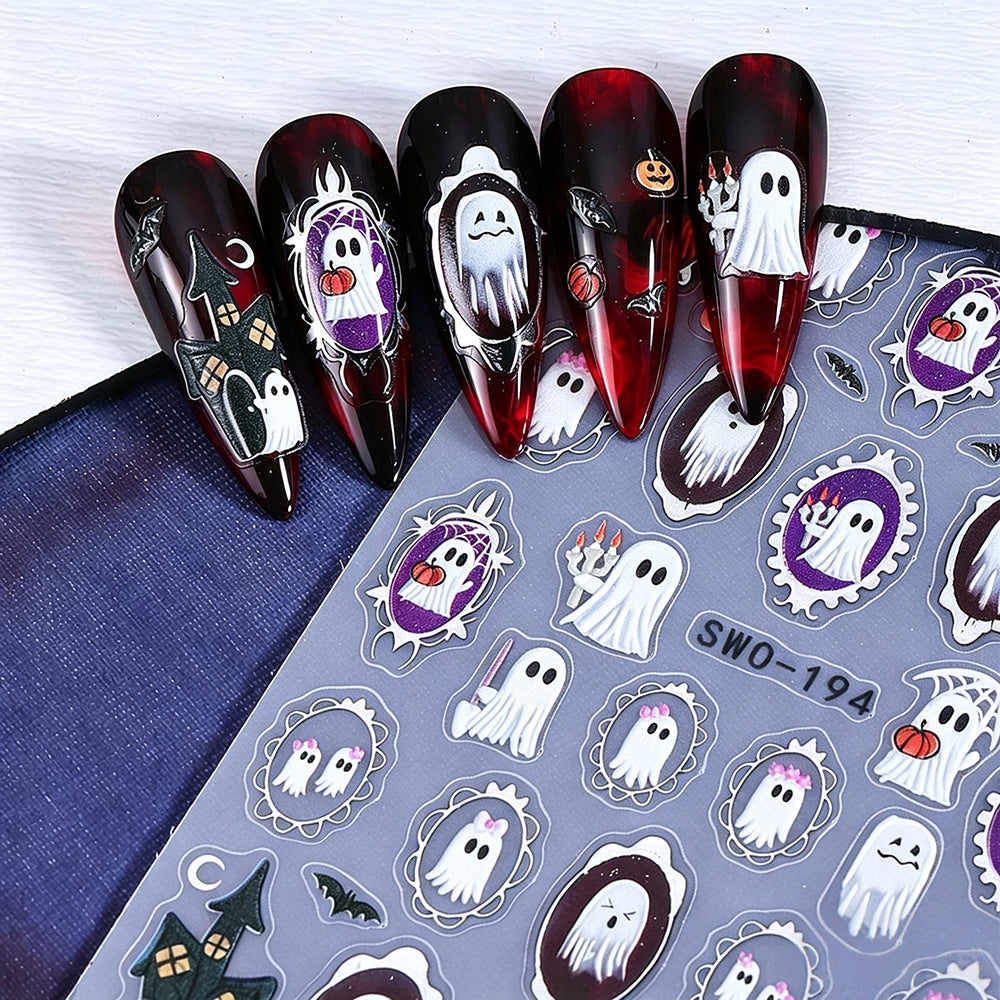 Halloween-Themed Nail Art Stickers  1791507088
