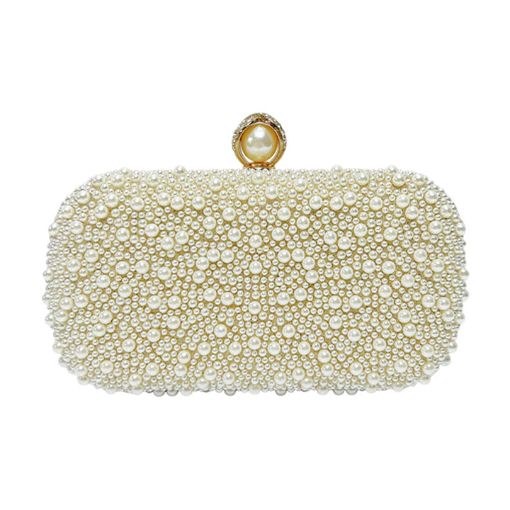 Decorative Pearl Clutch with Gold Accents
