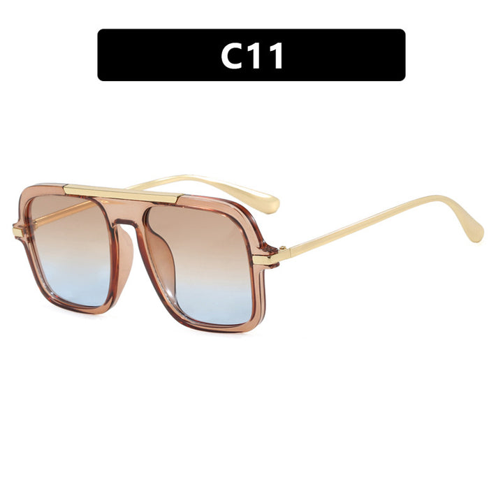 Women's square designer sunglasses with gold accents and protective UV filter Kalsten