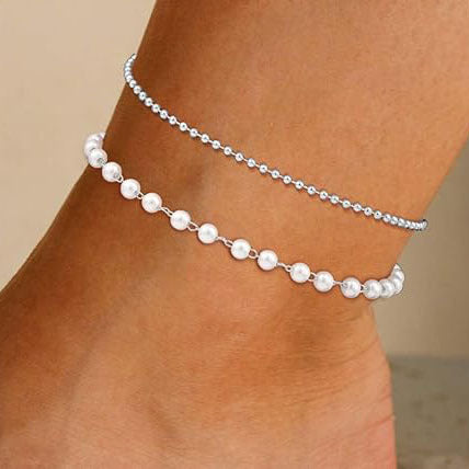 Double Strand Crystal Beaded Anklet Kalsten