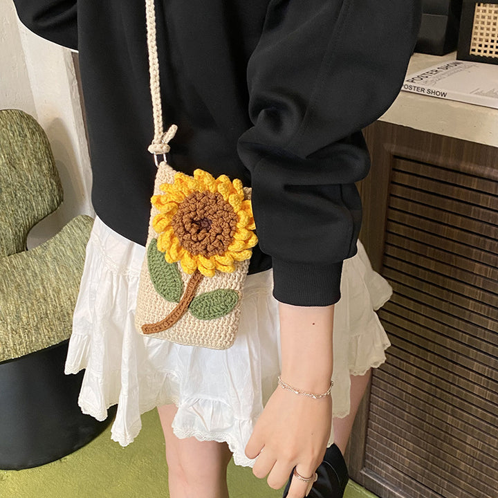 Crocheted Sunflower Shoulder Bag