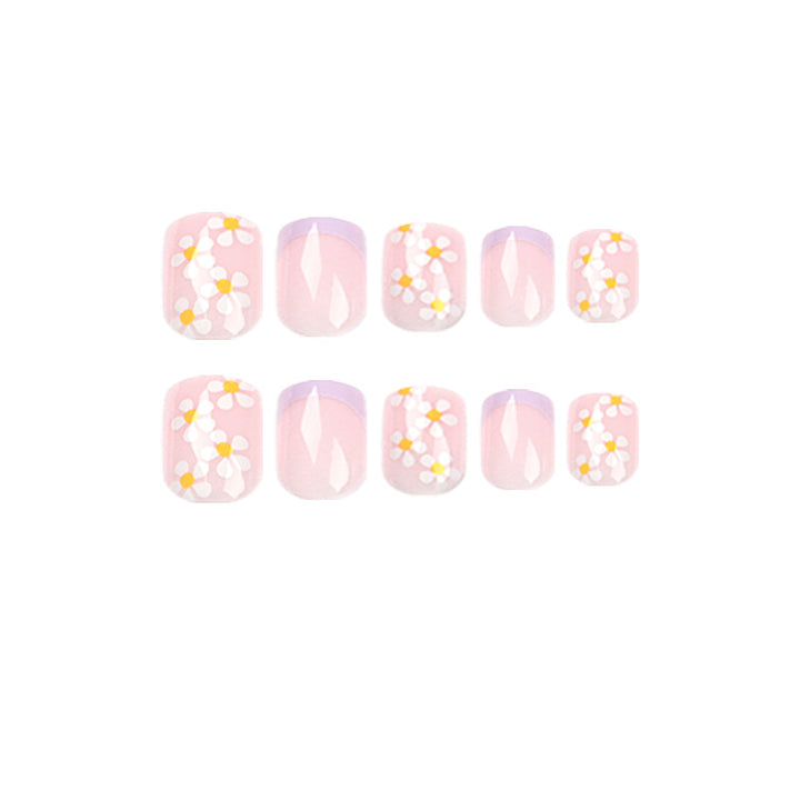 Artistic Nail Art with Flower Design and Gradient Kalsten
