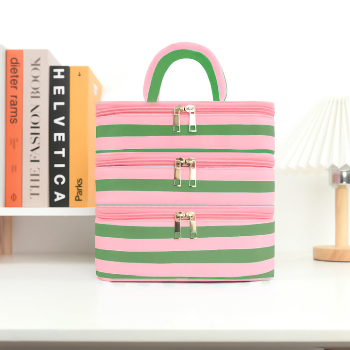 Cosmetic organizer bag with multiple compartments Kalsten