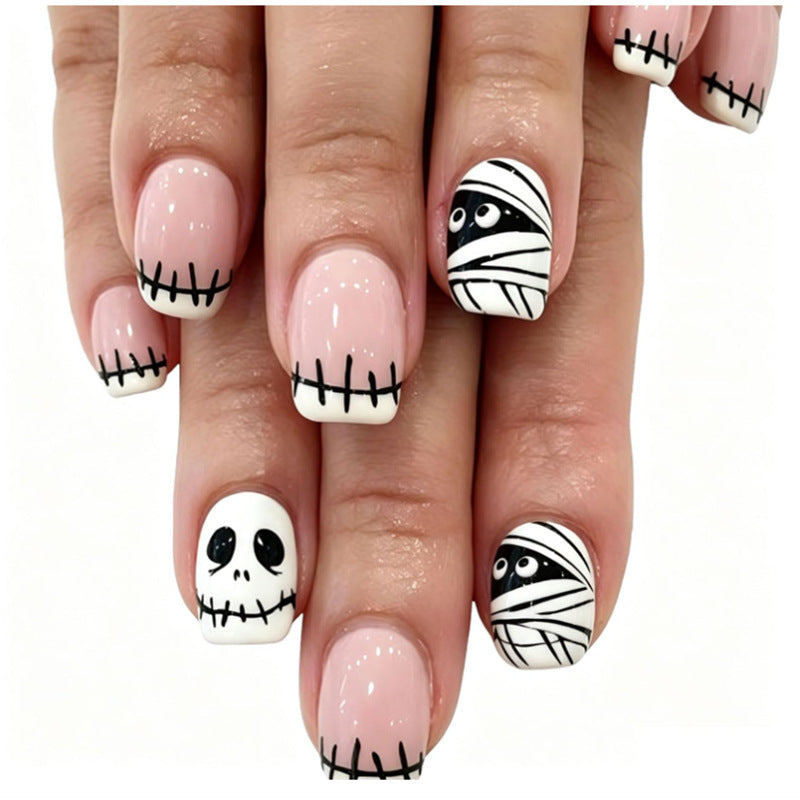 Halloween-Themed Decorative Press-On Nail Art
