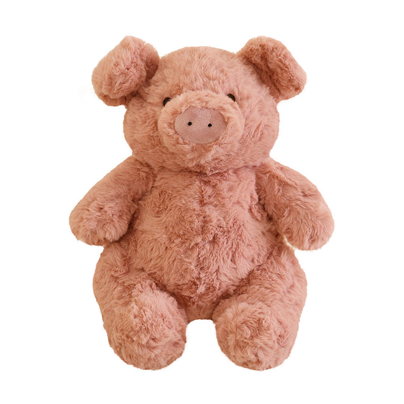 Sitting Pig Plush Cuddle Toy with Ultra-Soft Faux Fur and Huggable Body Kalsten