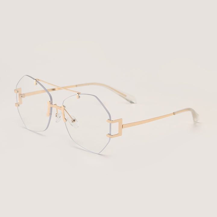 Women's fashionable octagonal sunglasses with delicate metal frame Kalsten