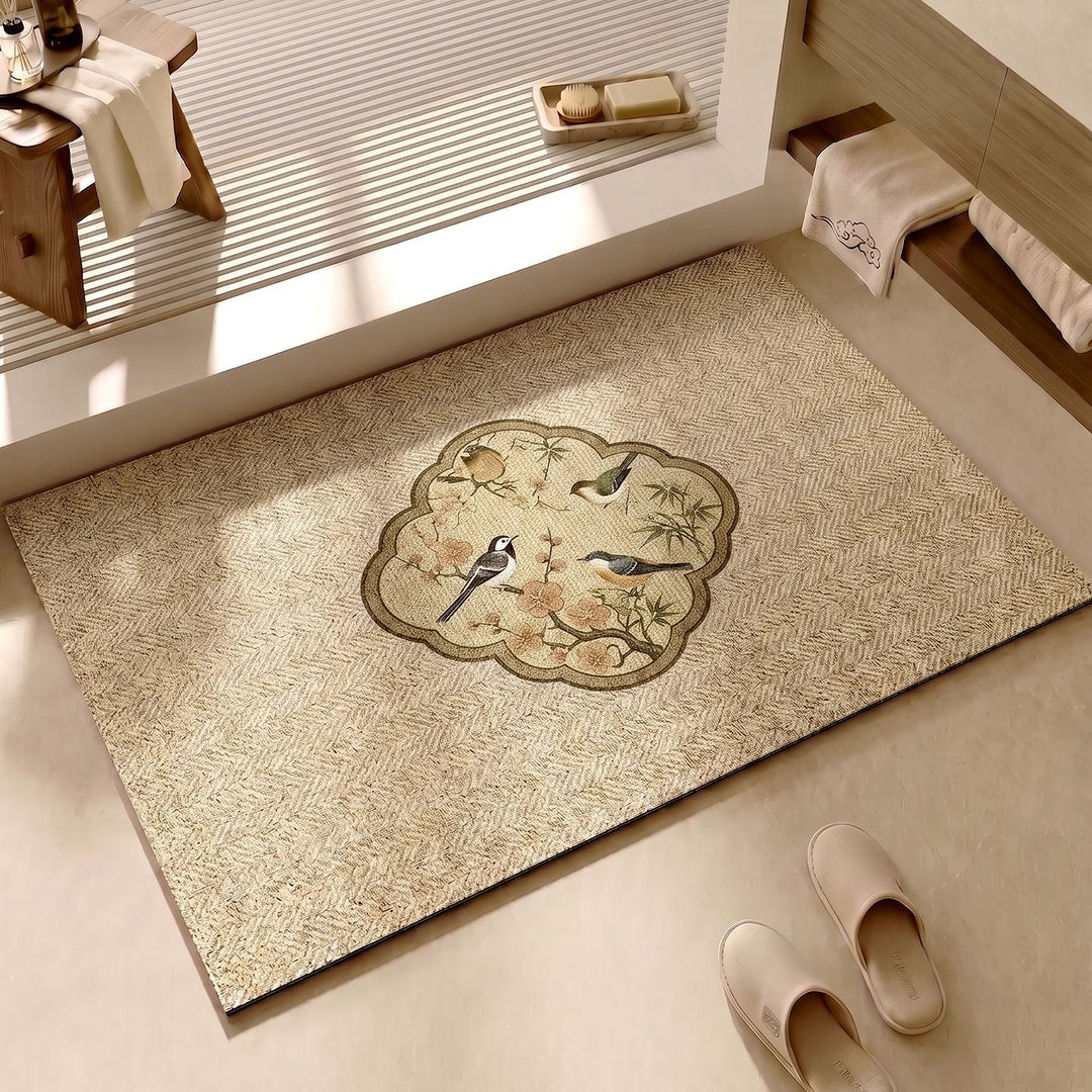 Decorative Floral Pattern Bath Mat