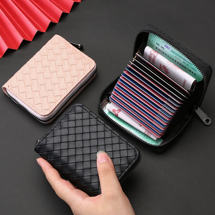 Textured Leather Credit Card Holder