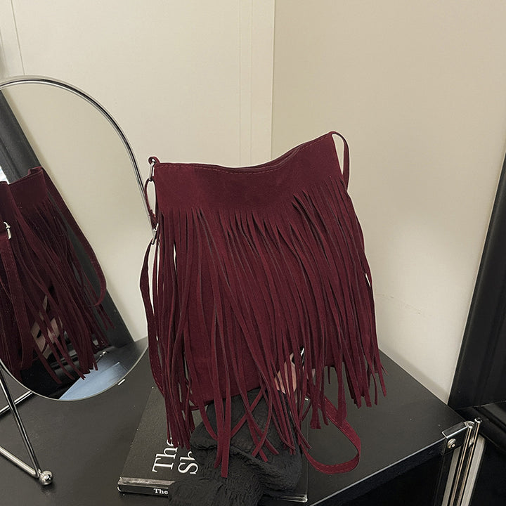 Bohemian Fringe Suede Crossbody Bag