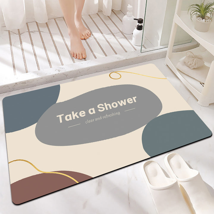 Elegant Marble-Themed Bath Mat Kalsten