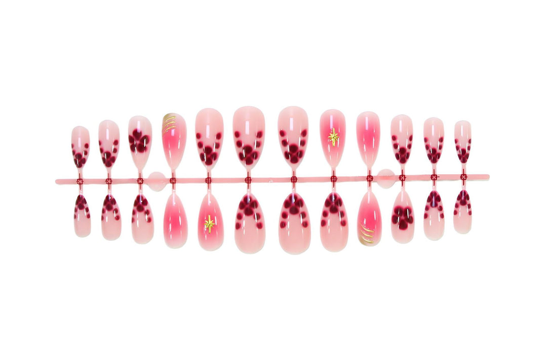 Artificial nails with elegant flower and glitter patterns Kalsten