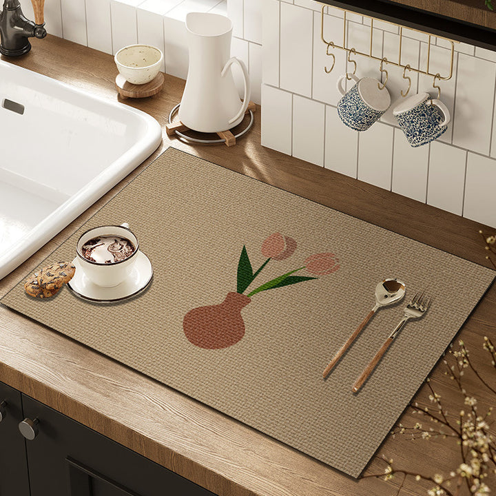 Artistic Floral Kitchen Mat Kalsten