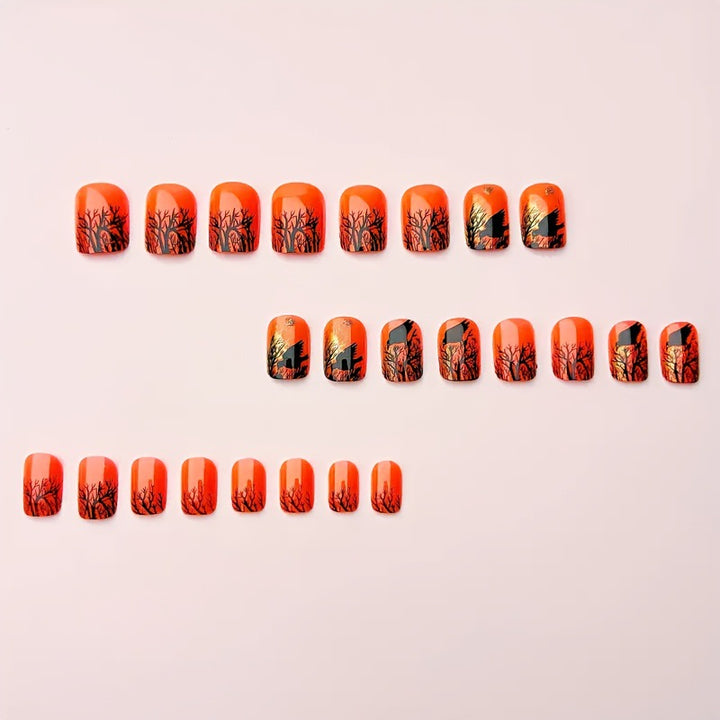 Halloween-Themed Artistic Nail Art