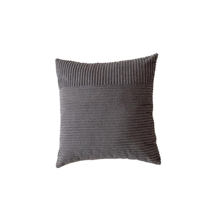 Textured Ribbed Square Decorative Throw Pillow with Removable Cover