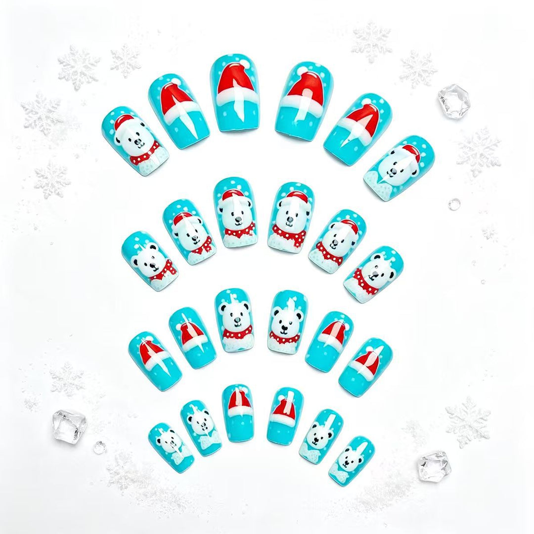 Festive Polar Bear Nail Art Kalsten