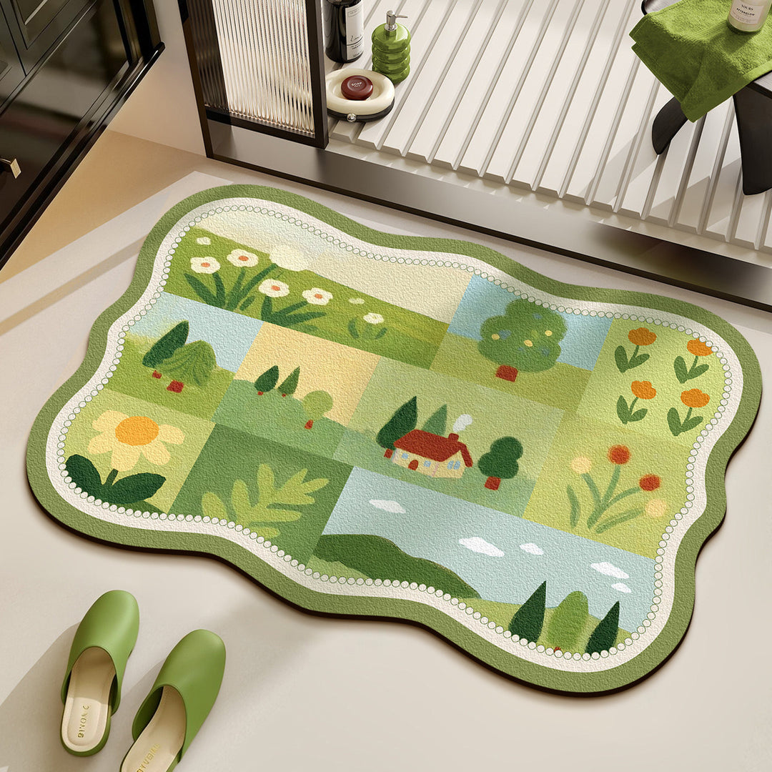 Floral Patterned Kitchen Mat