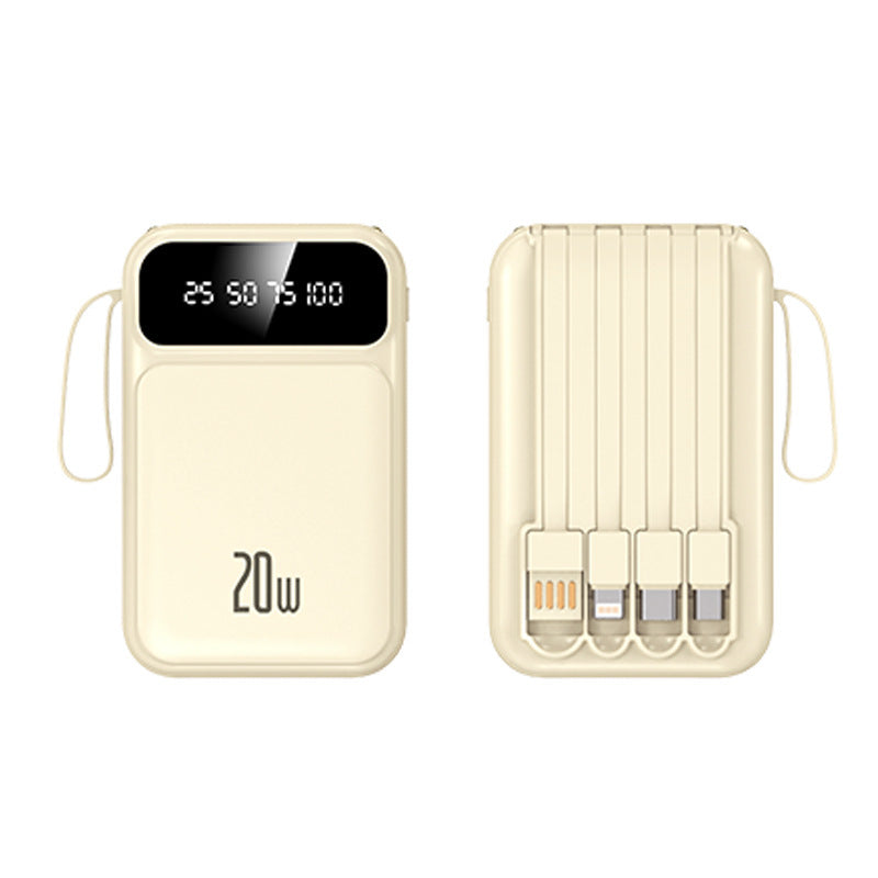 Portable power bank with integrated multifunctional charging cable and digital display Kalsten