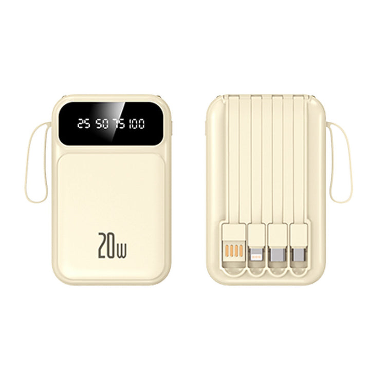 Portable power bank with integrated multifunctional charging cable and digital display Kalsten