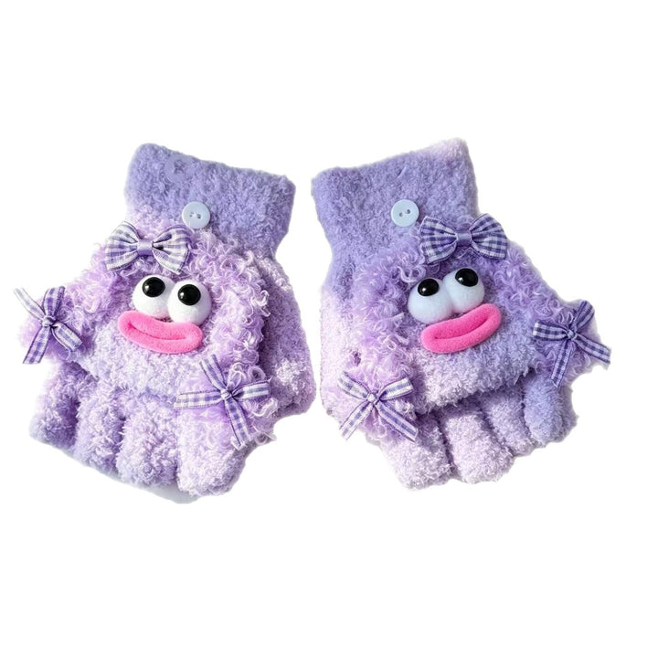 Cute Plush Character Fingerless Gloves Kalsten